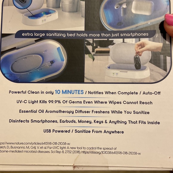Sanitizer for Cell with Aromatherapy Diffuser USB powered use Essential Oils NIB - Picture 8 of 11